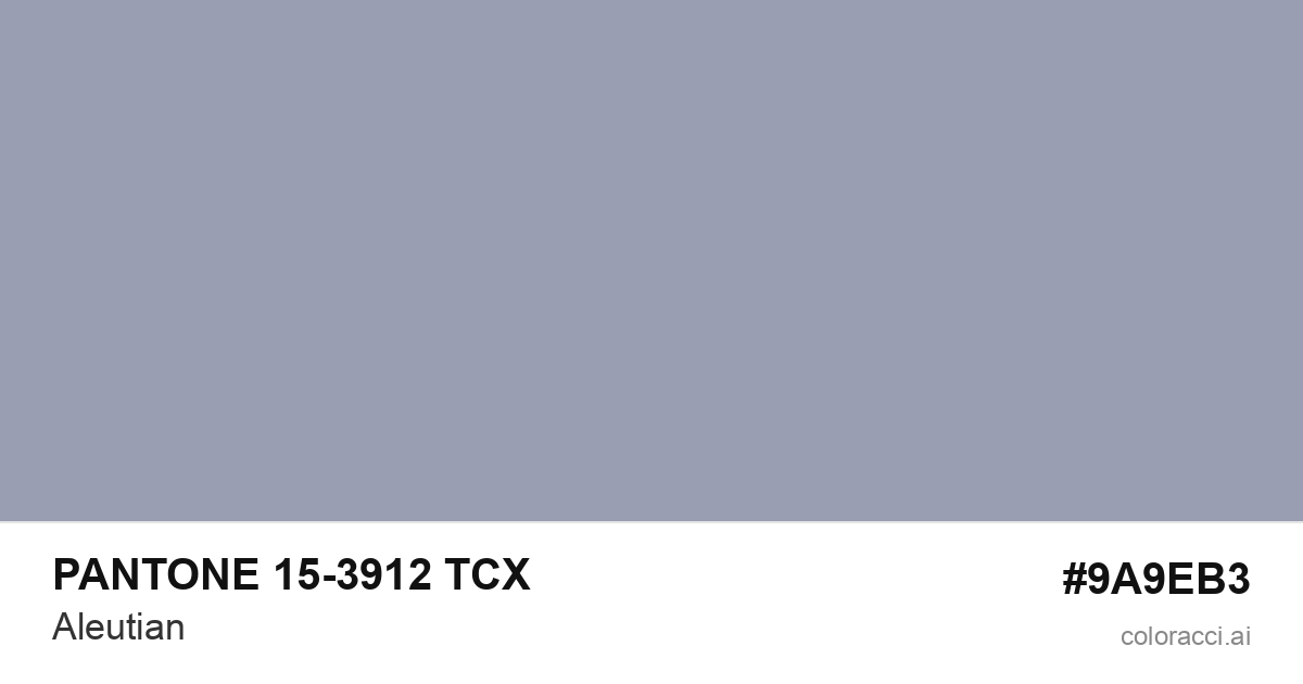 PANTONE 15-3912 TCX Aleutian color swatch #9A9EB3