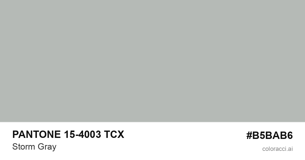 PANTONE 15-4003 TCX Storm Gray color swatch #B5BAB6