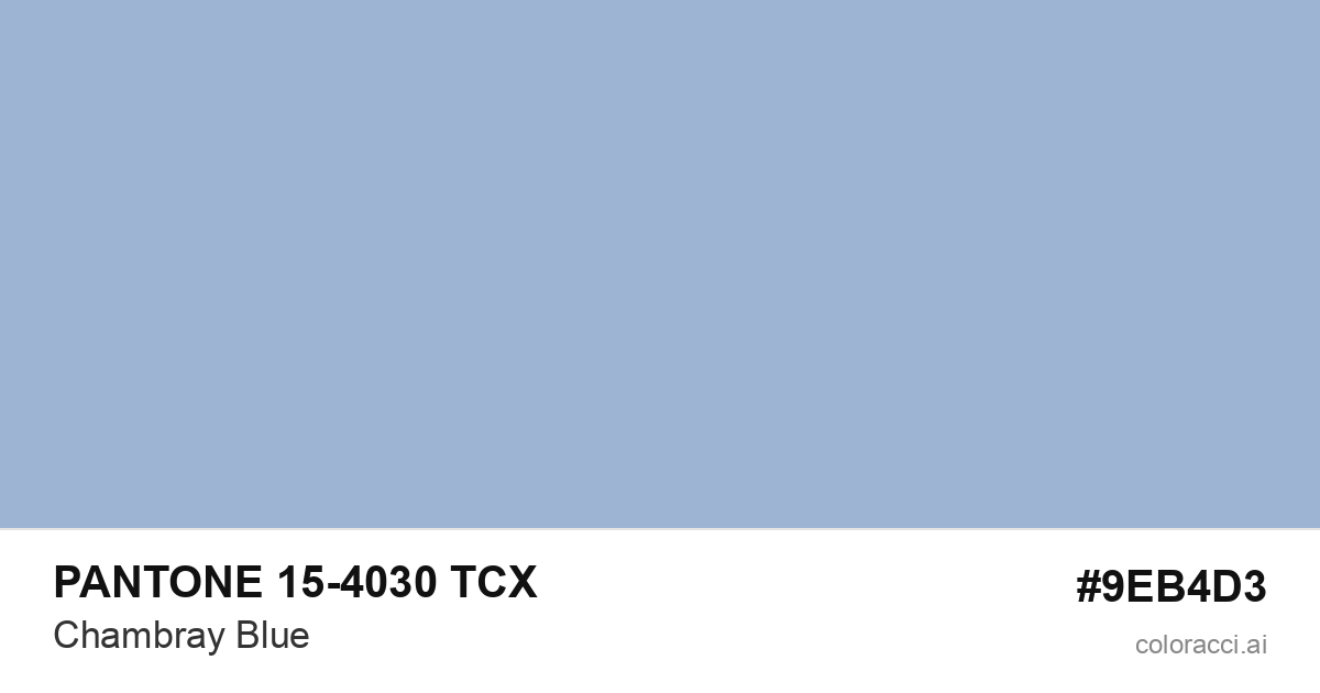 PANTONE 15-4030 TCX Chambray Blue color swatch #9EB4D3