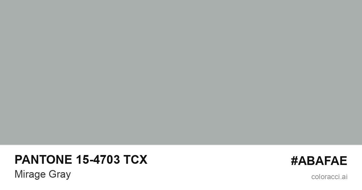 PANTONE 15-4703 TCX Mirage Gray color swatch #ABAFAE