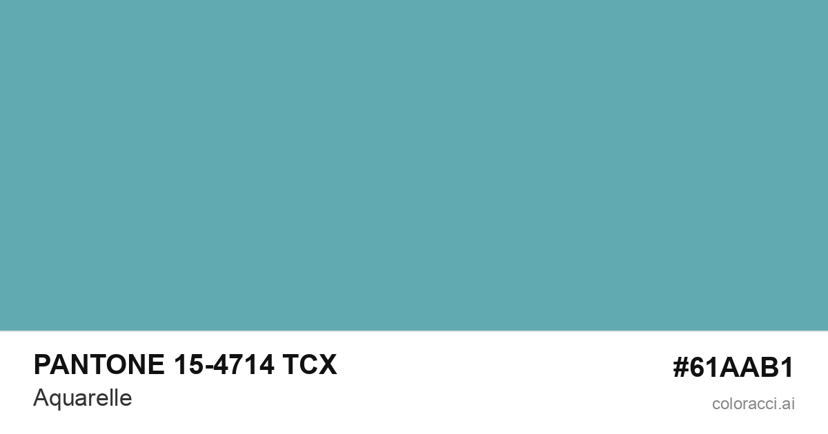 PANTONE 15-4714 TCX Aquarelle color swatch #61AAB1