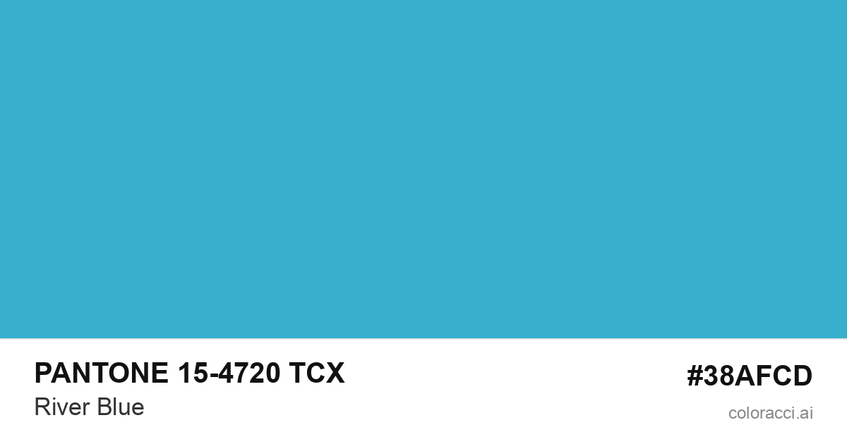 PANTONE 15-4720 TCX River Blue color swatch #38AFCD