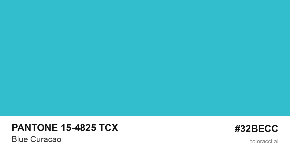 PANTONE 15-4825 TCX Blue Curacao color swatch #32BECC