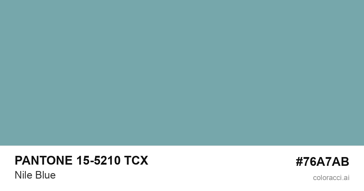 PANTONE 15-5210 TCX Nile Blue color swatch #76A7AB