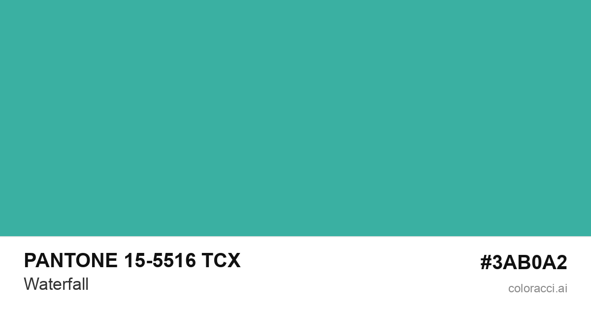 PANTONE 15-5516 TCX Waterfall color swatch #3AB0A2