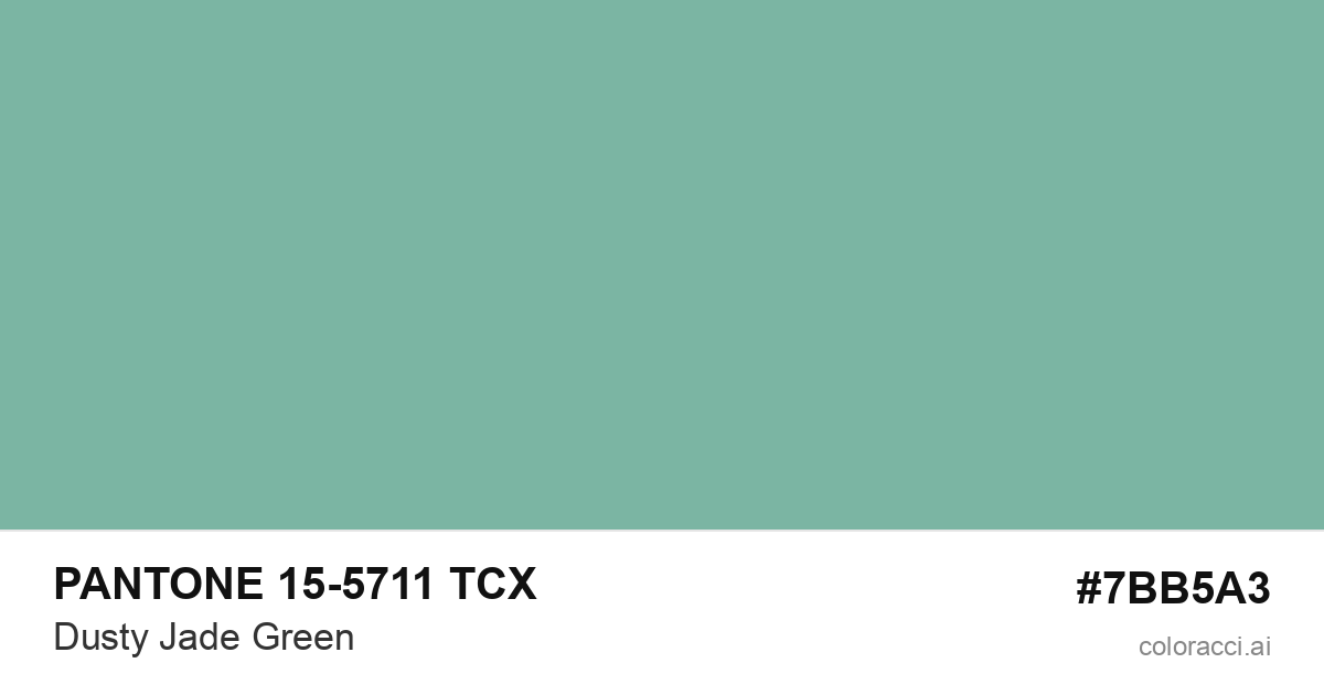 PANTONE 15-5711 TCX Dusty Jade Green color swatch #7BB5A3