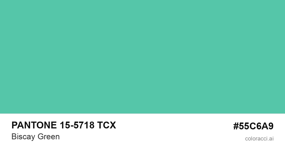PANTONE 15-5718 TCX Biscay Green color swatch #55C6A9