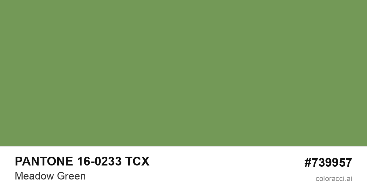 PANTONE 16-0233 TCX Meadow Green color swatch #739957