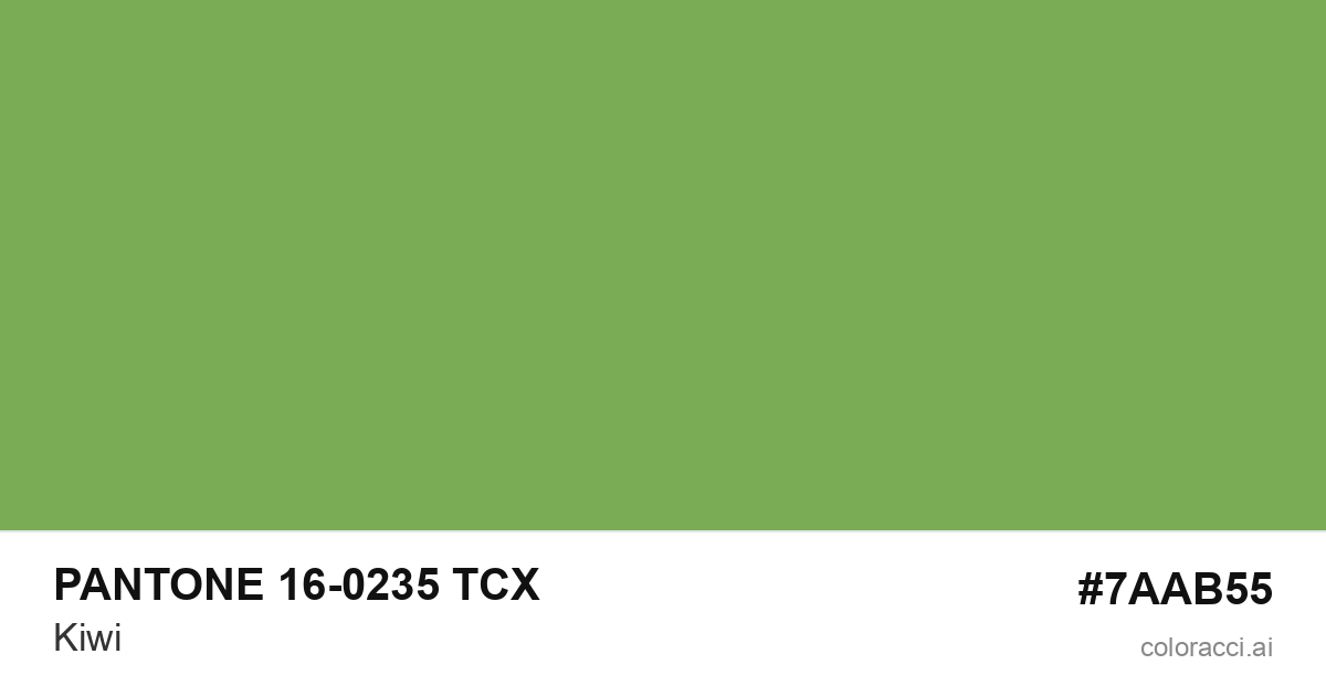 PANTONE 16-0235 TCX Kiwi color swatch #7AAB55