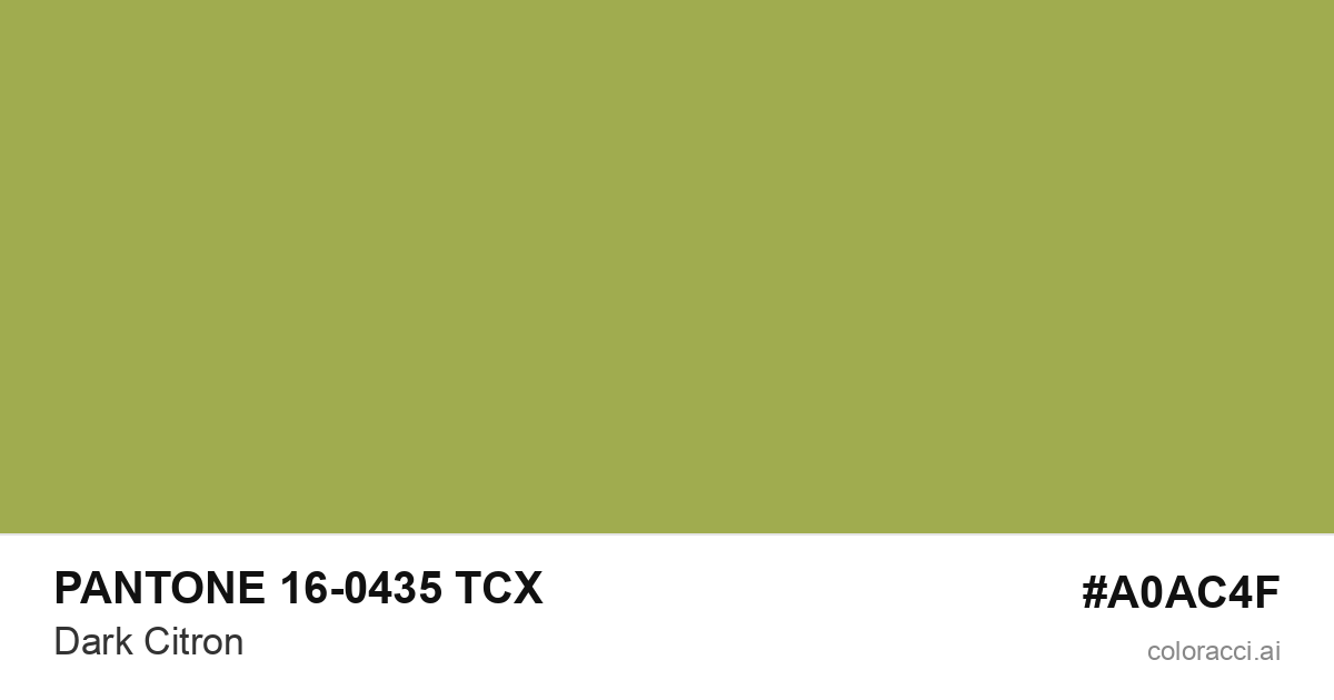 PANTONE 16-0435 TCX Dark Citron color swatch #A0AC4F