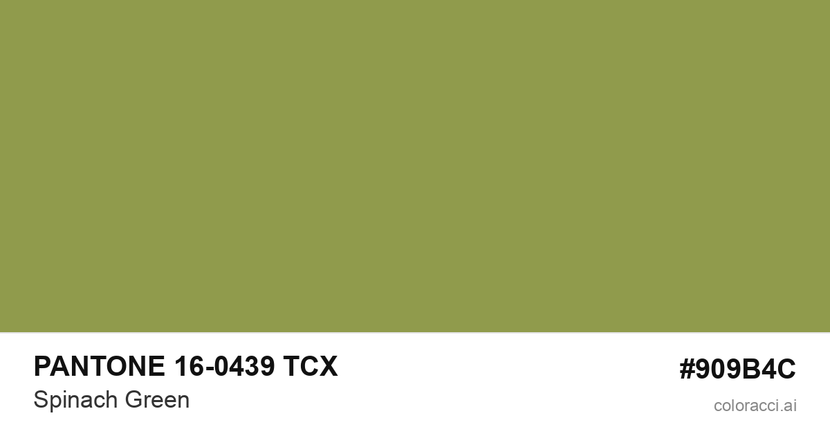 PANTONE 16-0439 TCX Spinach Green color swatch #909B4C