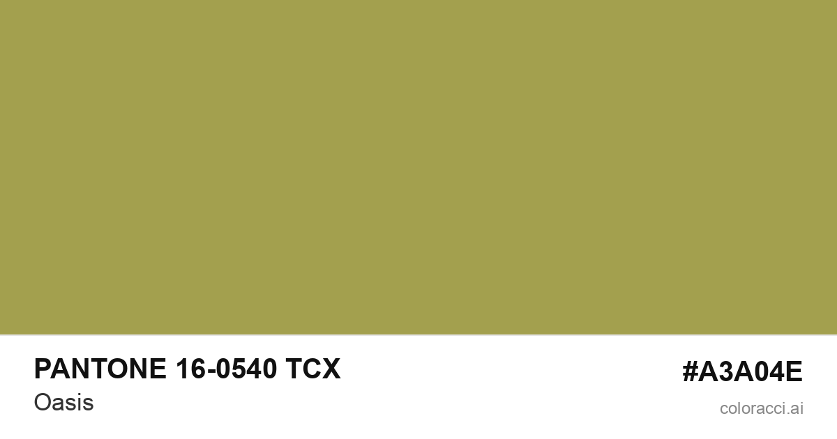 PANTONE 16-0540 TCX Oasis color swatch #A3A04E