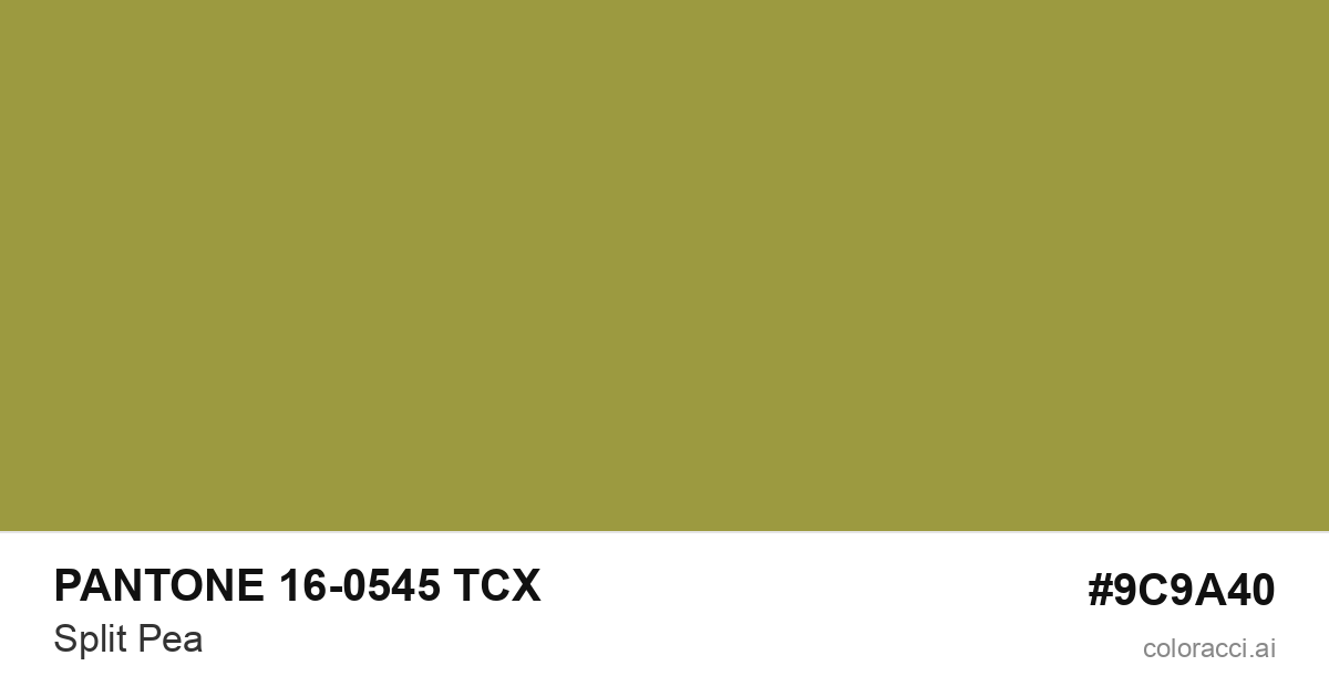 PANTONE 16-0545 TCX Split Pea color swatch #9C9A40
