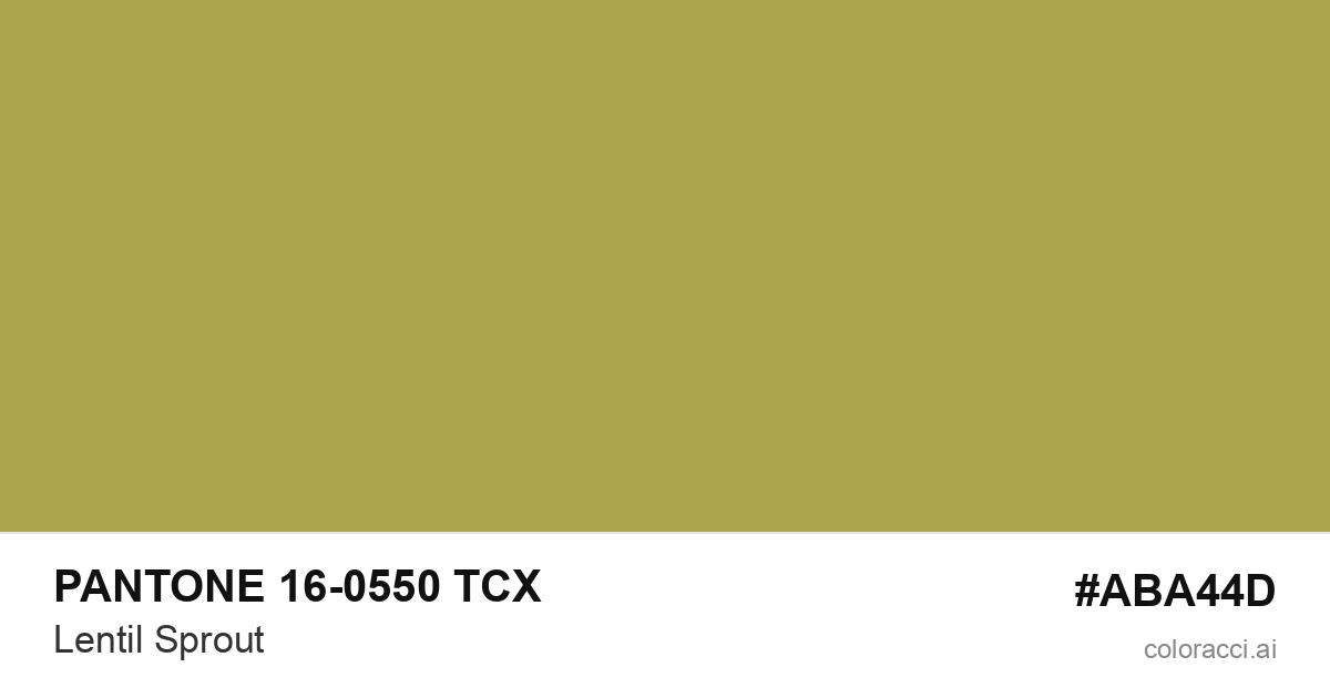 PANTONE 16-0550 TCX Lentil Sprout color swatch #ABA44D