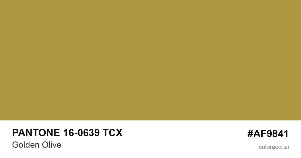 PANTONE 16-0639 TCX Golden Olive color swatch #AF9841