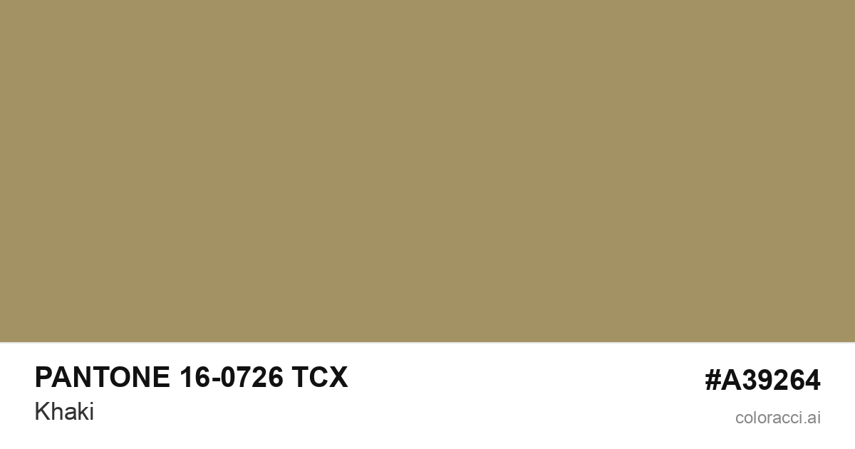 PANTONE 16-0726 TCX Khaki color swatch #A39264