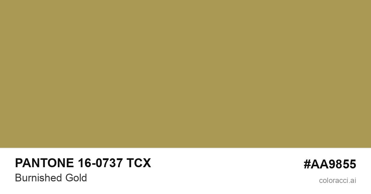 PANTONE 16-0737 TCX Burnished Gold color swatch #AA9855