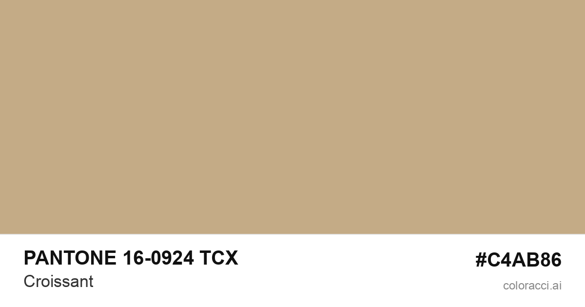 PANTONE 16-0924 TCX Croissant color swatch #C4AB86
