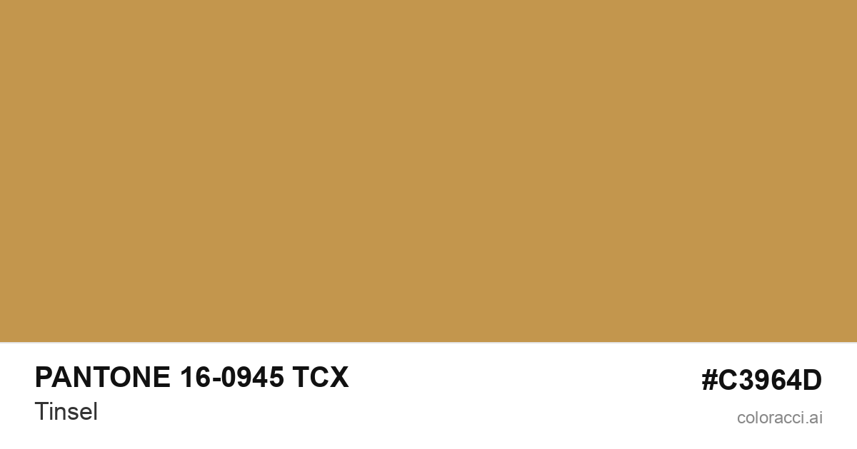 PANTONE 16-0945 TCX Tinsel color swatch #C3964D
