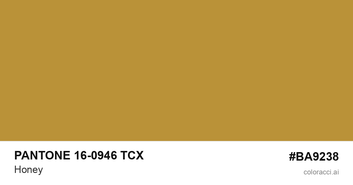 PANTONE 16-0946 TCX Honey color swatch #BA9238
