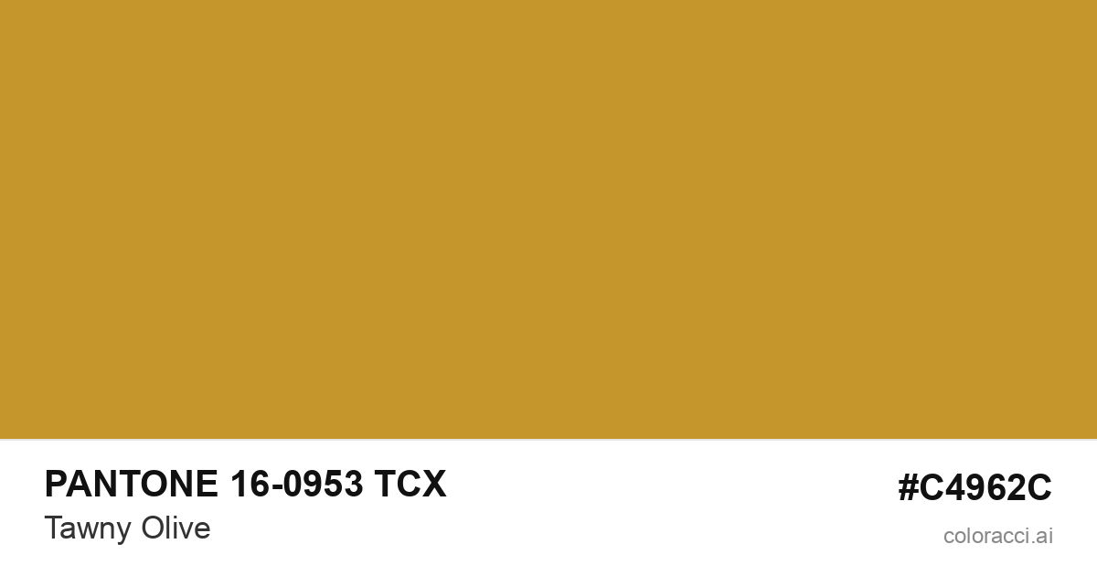 PANTONE 16-0953 TCX Tawny Olive color swatch #C4962C