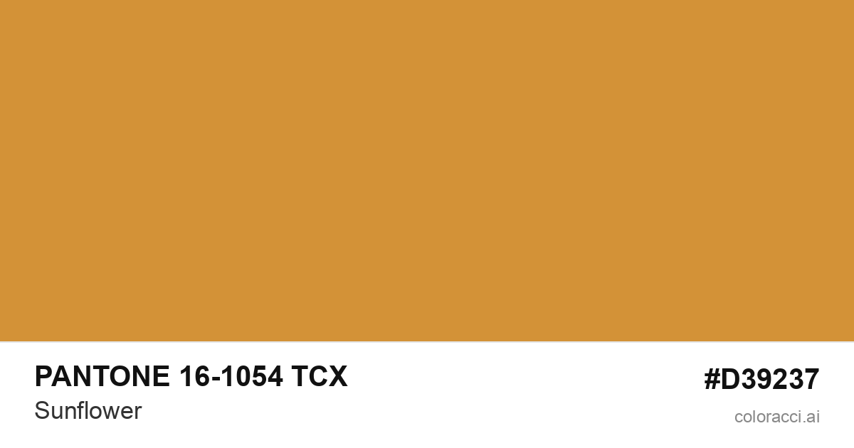 PANTONE 16-1054 TCX Sunflower color swatch #D39237
