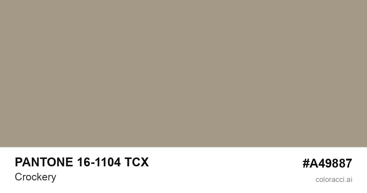 PANTONE 16-1104 TCX Crockery color swatch #A49887