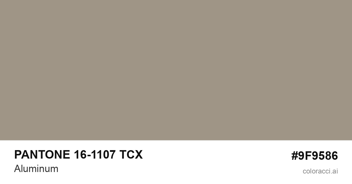 PANTONE 16-1107 TCX Aluminum color swatch #9F9586
