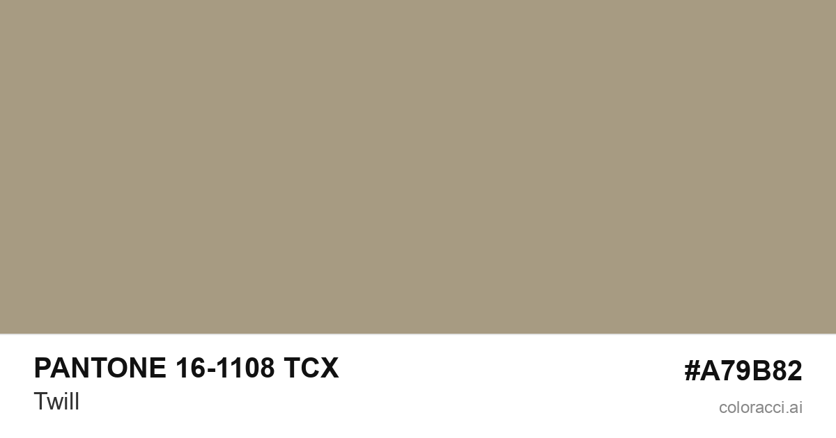 PANTONE 16-1108 TCX Twill color swatch #A79B82