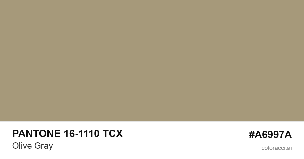 PANTONE 16-1110 TCX Olive Gray color swatch #A6997A