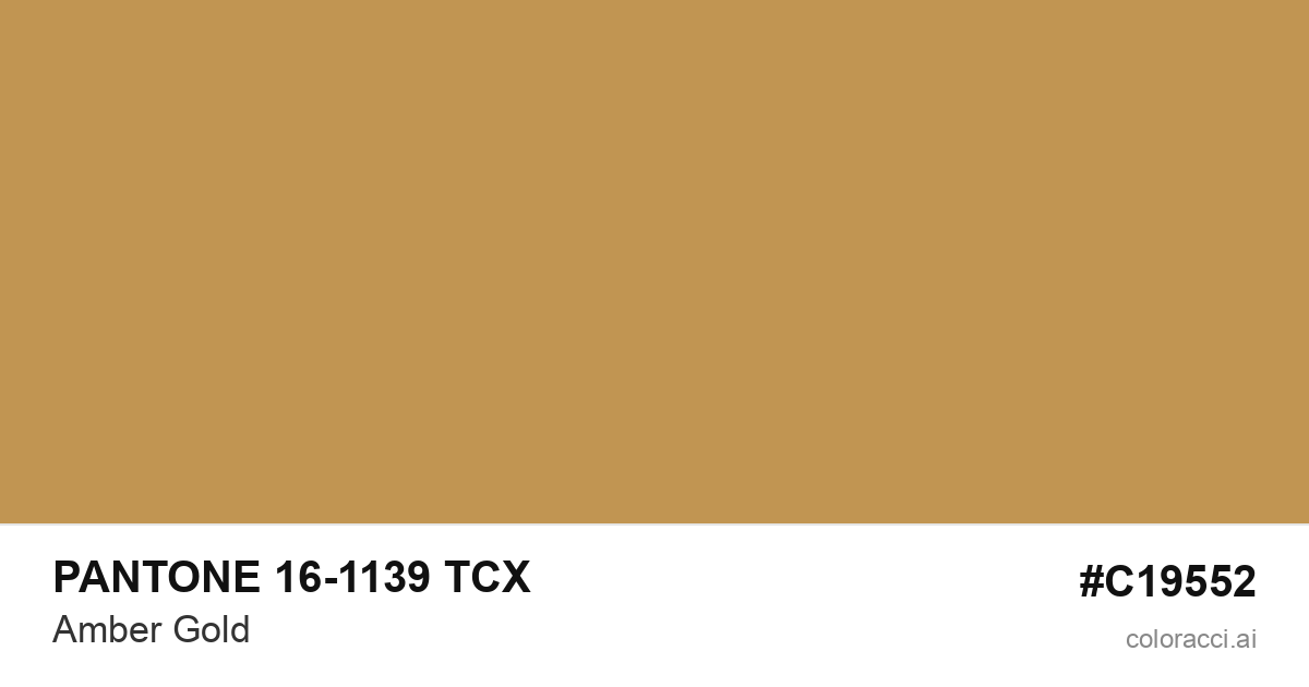 PANTONE 16-1139 TCX Amber Gold color swatch #C19552