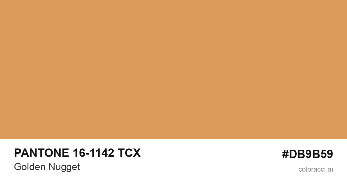 PANTONE 16-1142 TCX Golden Nugget color swatch #DB9B59