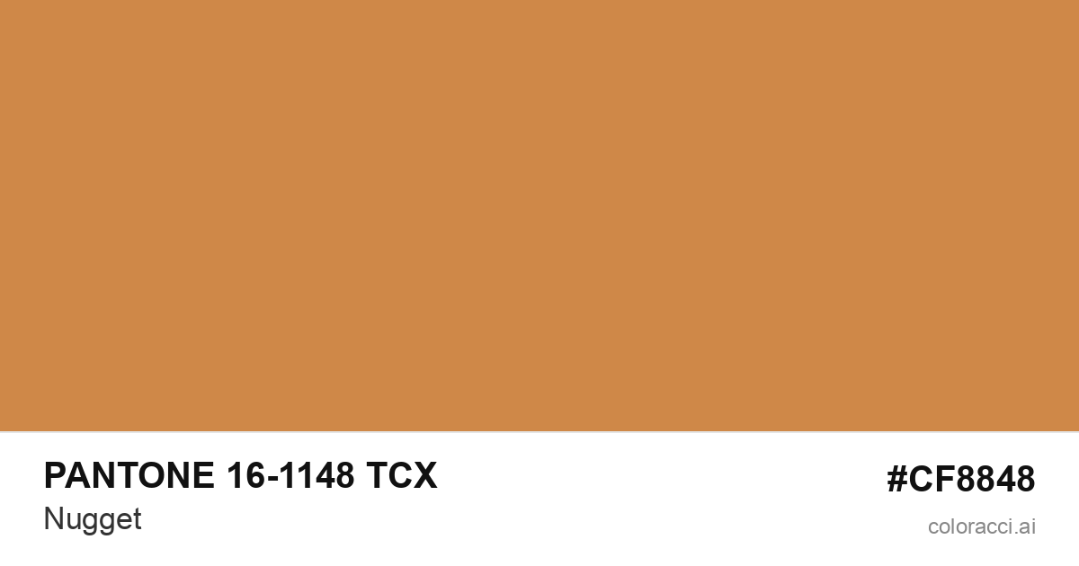 PANTONE 16-1148 TCX Nugget color swatch #CF8848