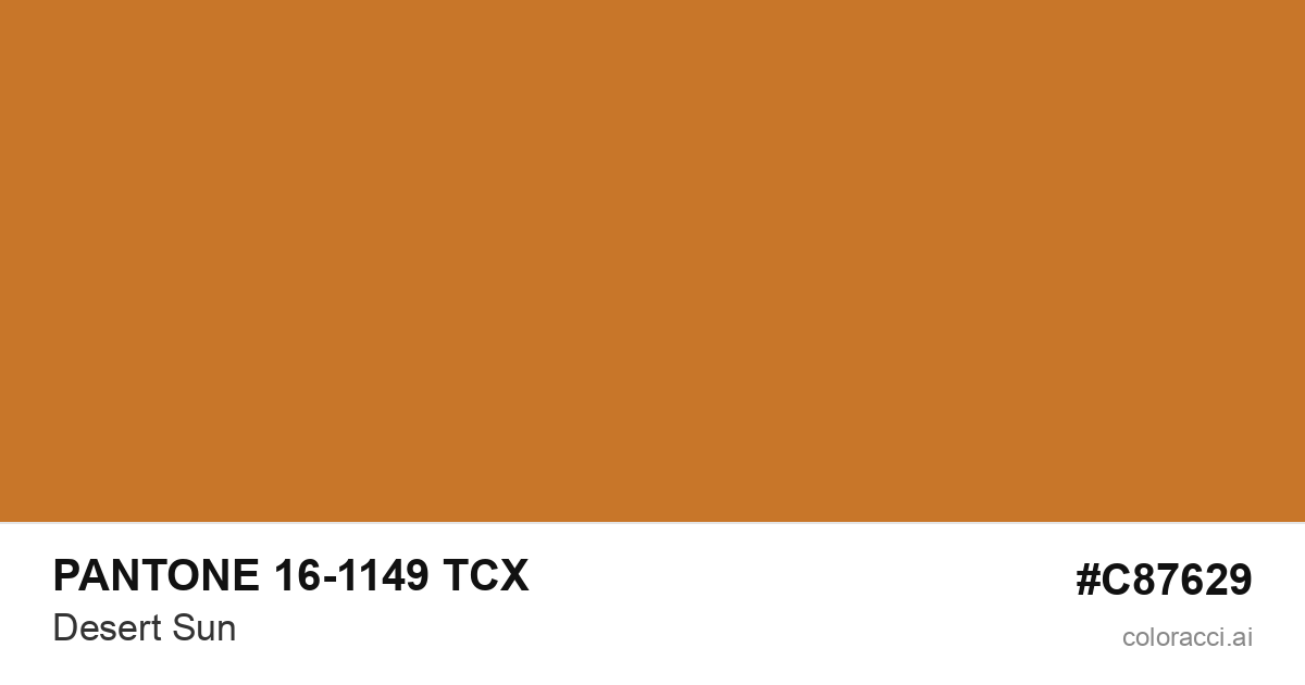 PANTONE 16-1149 TCX Desert Sun color swatch #C87629