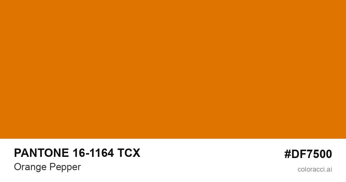 PANTONE 16-1164 TCX Orange Pepper color swatch #DF7500