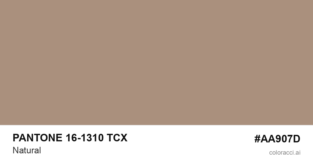 PANTONE 16-1310 TCX Natural color swatch #AA907D
