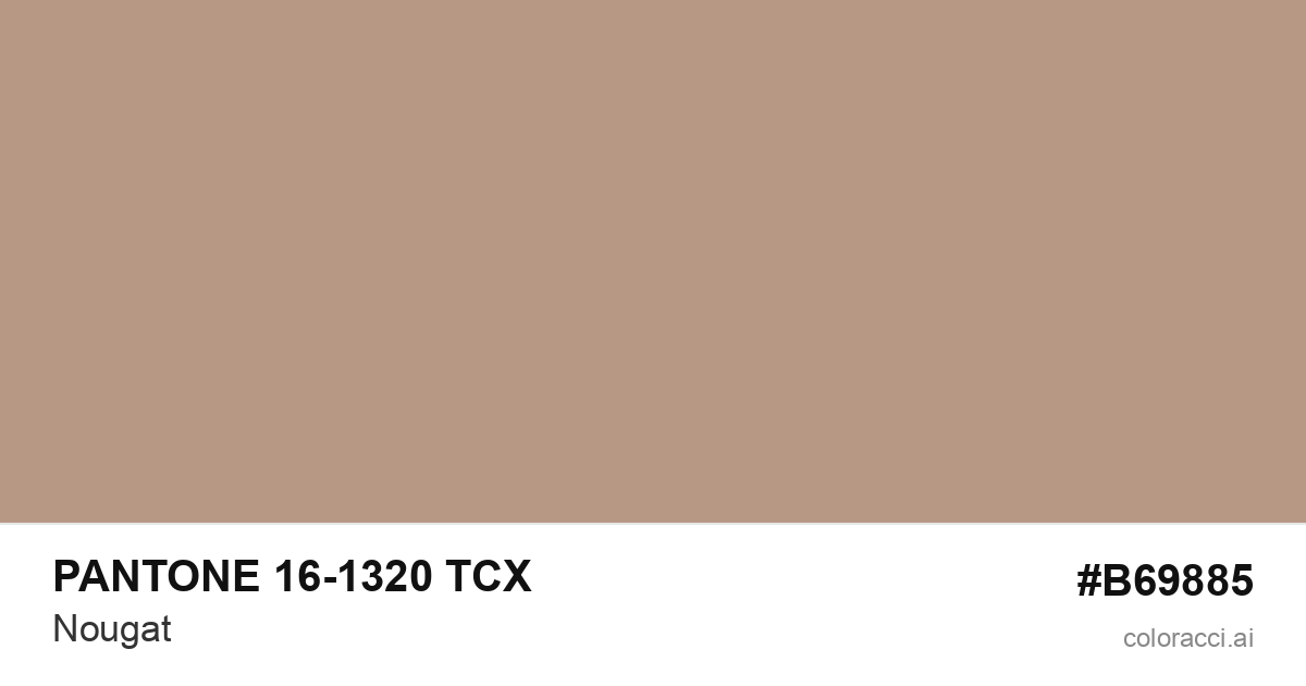 PANTONE 16-1320 TCX Nougat color swatch #B69885
