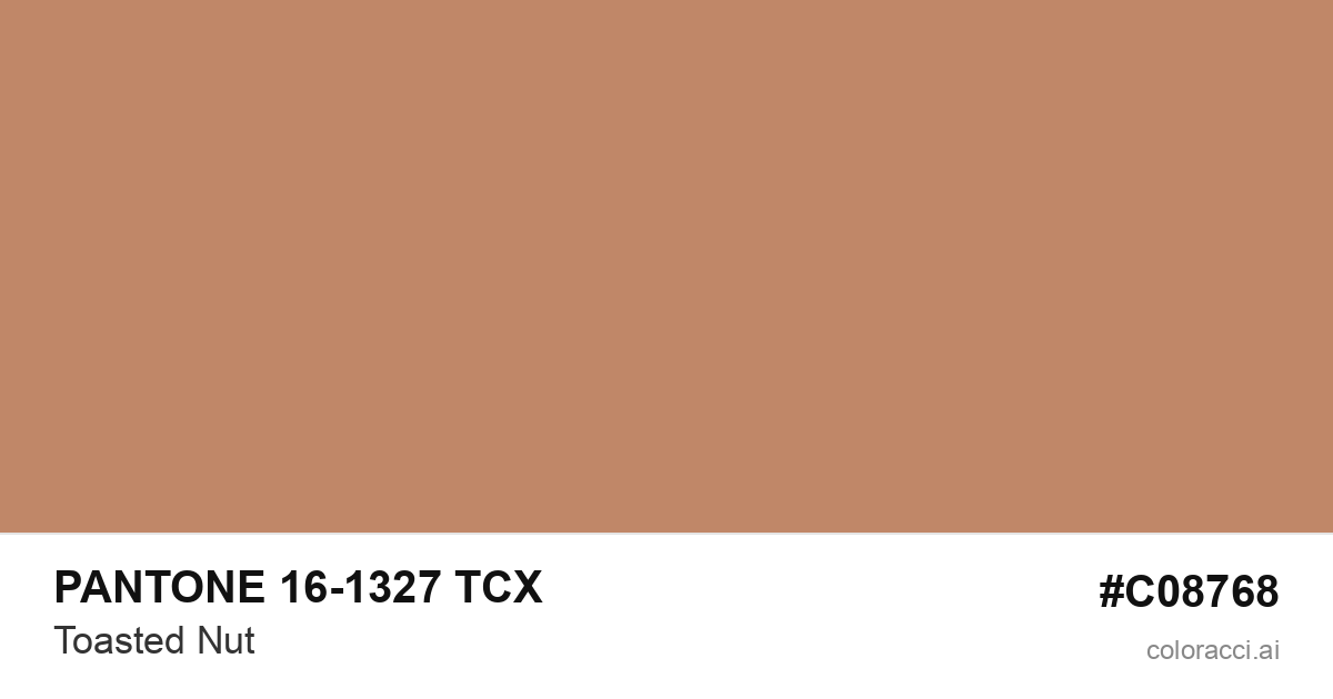 PANTONE 16-1327 TCX Toasted Nut color swatch #C08768