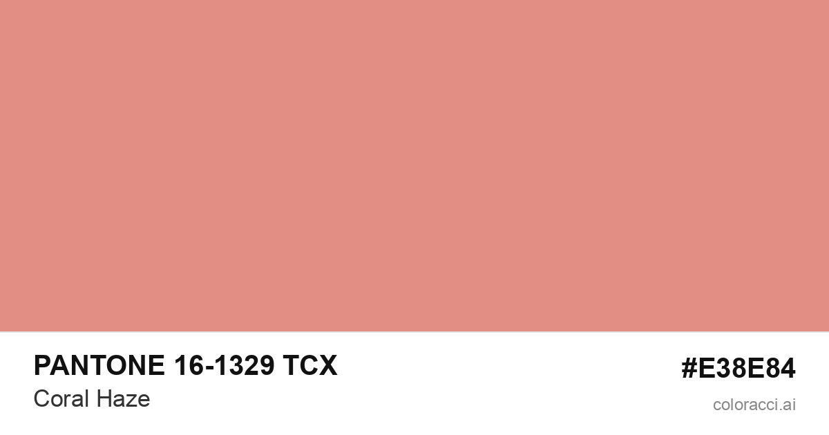 PANTONE 16-1329 TCX Coral Haze color swatch #E38E84