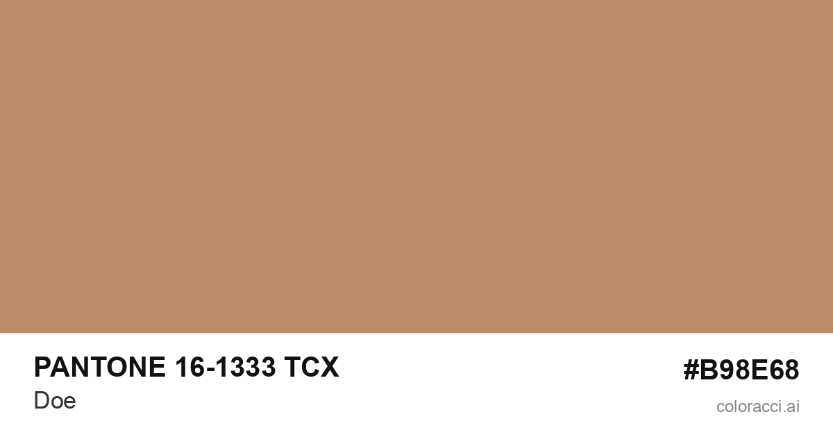 PANTONE 16-1333 TCX Doe color swatch #B98E68