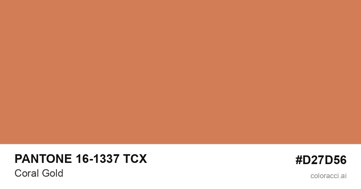 PANTONE 16-1337 TCX Coral Gold color swatch #D27D56
