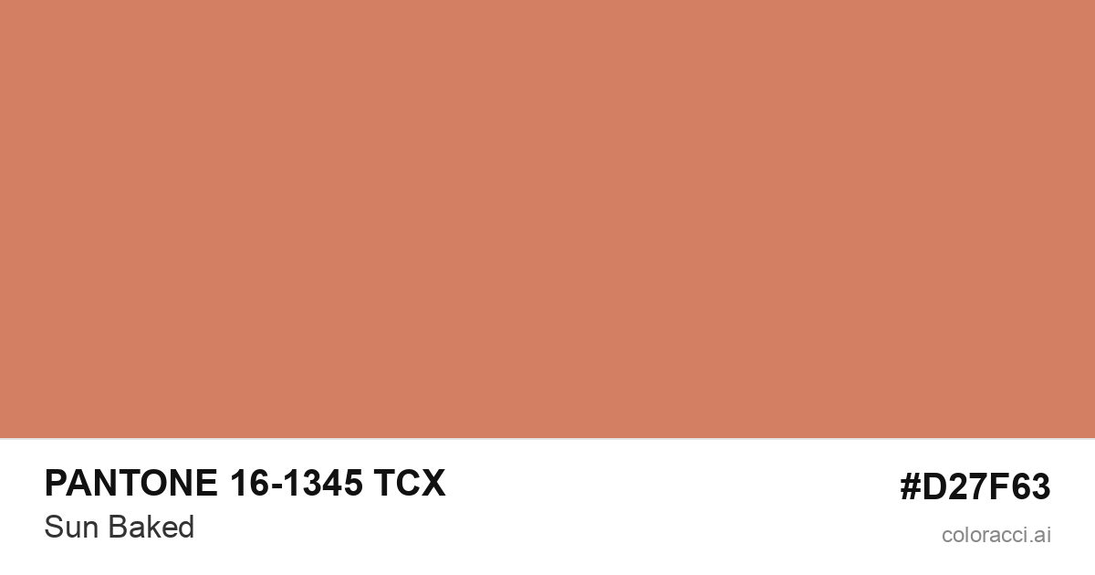 PANTONE 16-1345 TCX Sun Baked color swatch #D27F63
