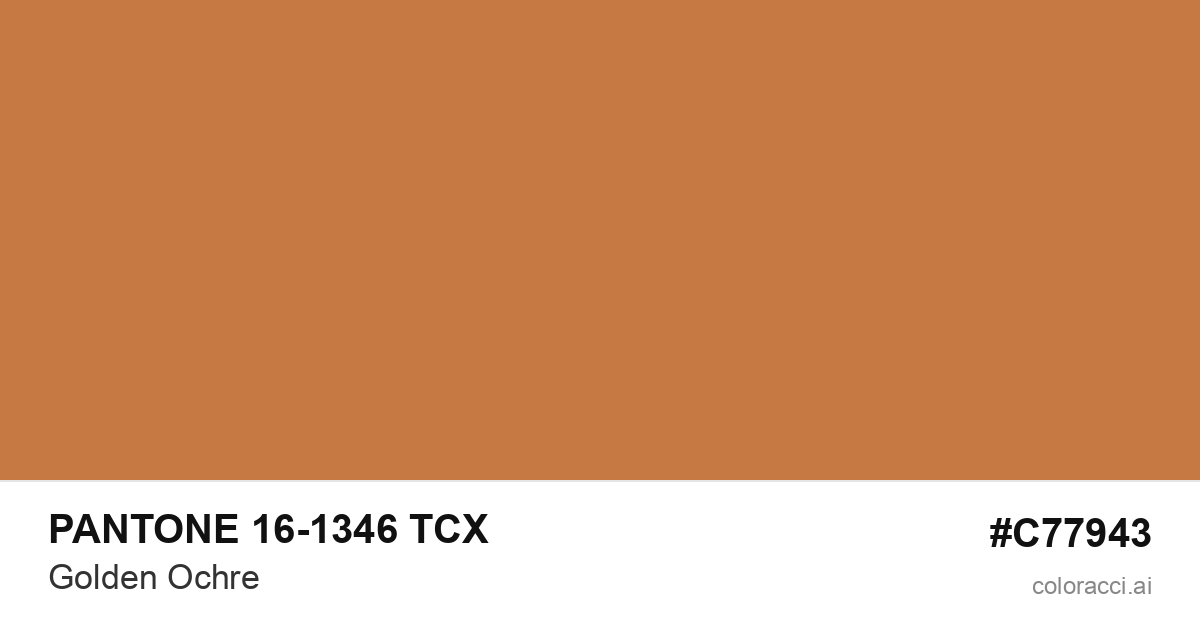 PANTONE 16-1346 TCX Golden Ochre color swatch #C77943