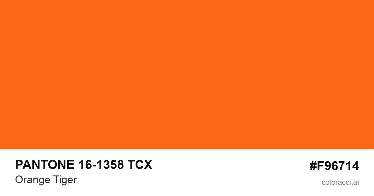 PANTONE 16-1358 TCX Orange Tiger color swatch #F96714