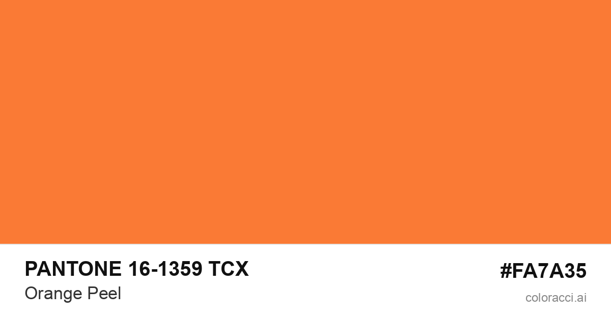 PANTONE 16-1359 TCX Orange Peel color swatch #FA7A35