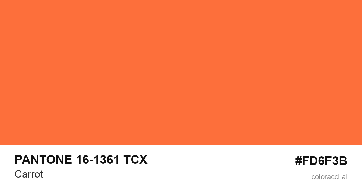 PANTONE 16-1361 TCX Carrot color swatch #FD6F3B