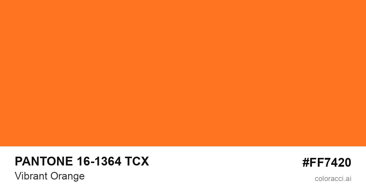 PANTONE 16-1364 TCX Vibrant Orange color swatch #FF7420