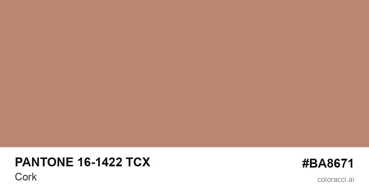 PANTONE 16-1422 TCX Cork color swatch #BA8671