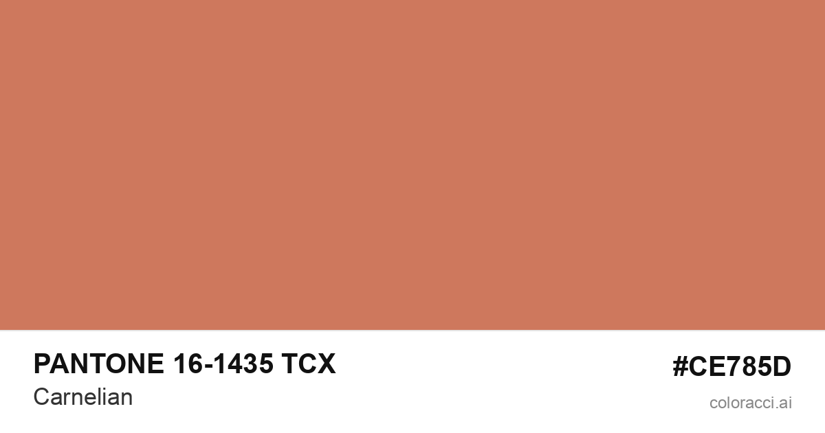 PANTONE 16-1435 TCX Carnelian color swatch #CE785D