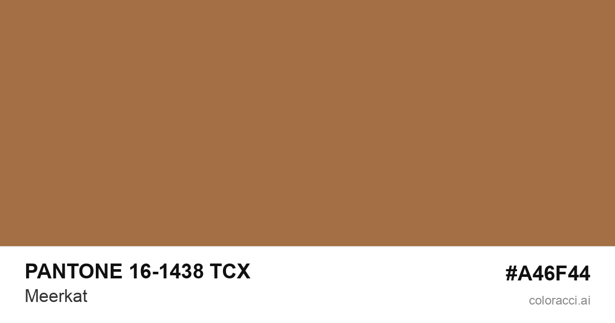 PANTONE 16-1438 TCX Meerkat color swatch #A46F44